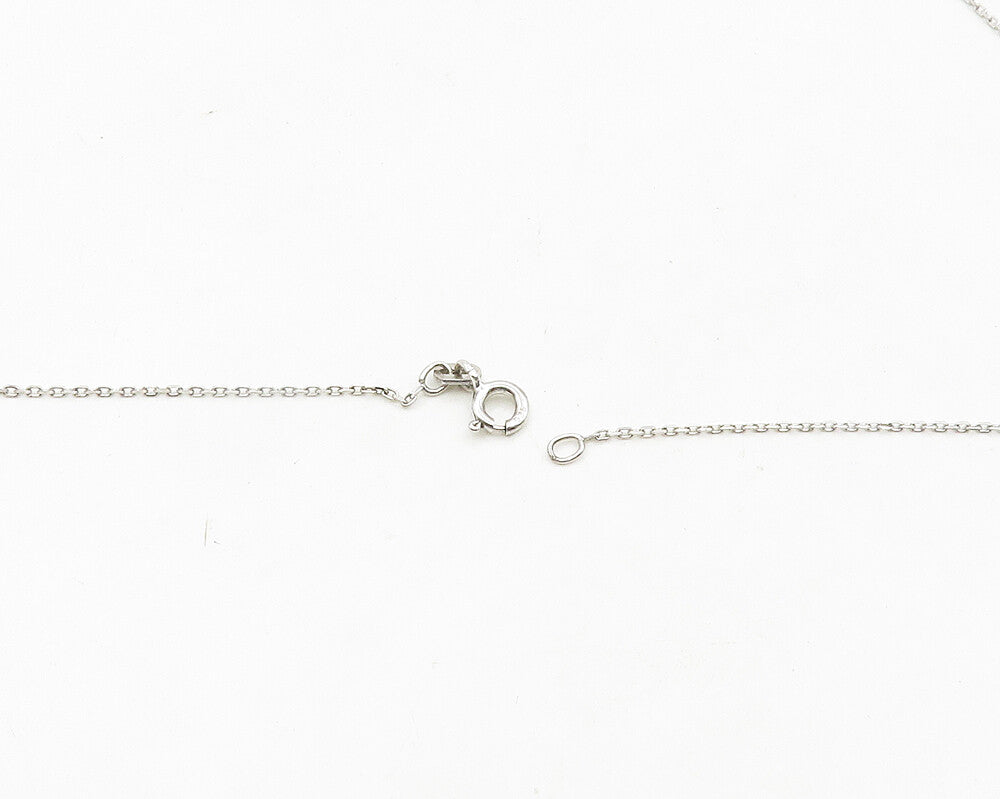 925 Sterling Silver  Shiny Cubic Zirconia Open Circle Chain Necklace  NE3139