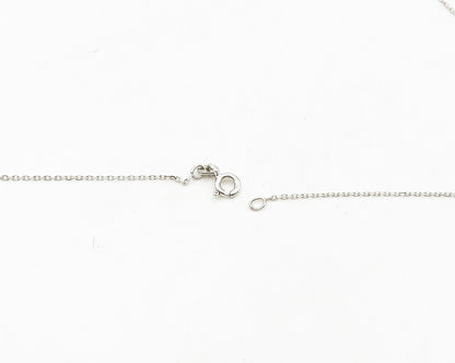 925 Sterling Silver  Shiny Cubic Zirconia Open Circle Chain Necklace  NE3139