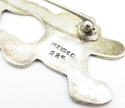 MEXICO 925 Sterling Silver  Vintage Oxidized Happy Children Brooch Pin  BP2372