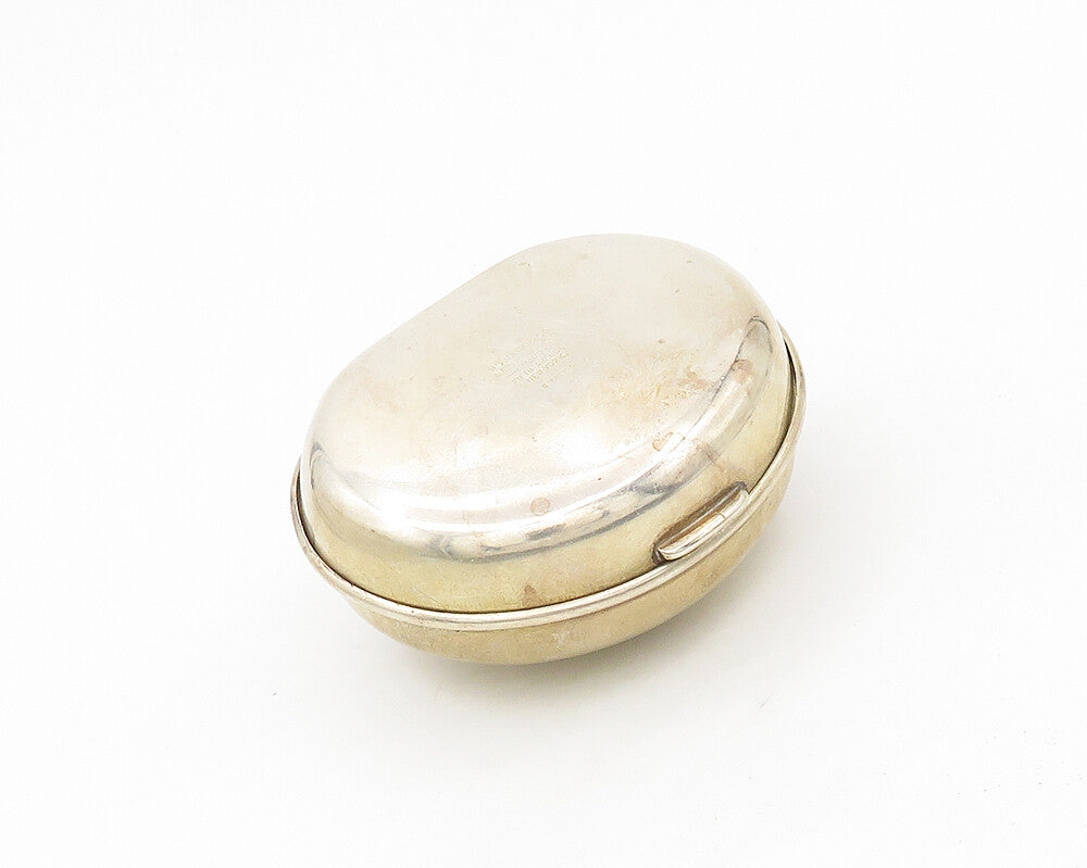HOWARD & CO. 925 Sterling Silver  Vintage Shiny Oval Dome Trinket Box  TR2394