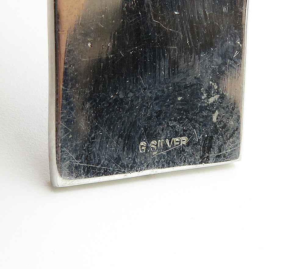925 Sterling Silver  Blue Enamel Detail Mosaic Border Square Pendant  PT12735