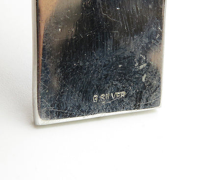 925 Sterling Silver  Blue Enamel Detail Mosaic Border Square Pendant  PT12735