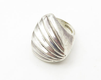 ESPO 925 Sterling Silver  Vintage Scalloped Shiny Band Ring Sz 6  RG13919