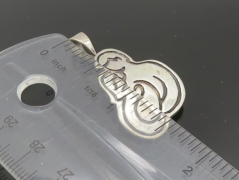 925 Sterling Silver  Vintage Etched Parents Holding Baby Love Pendant  PT19931