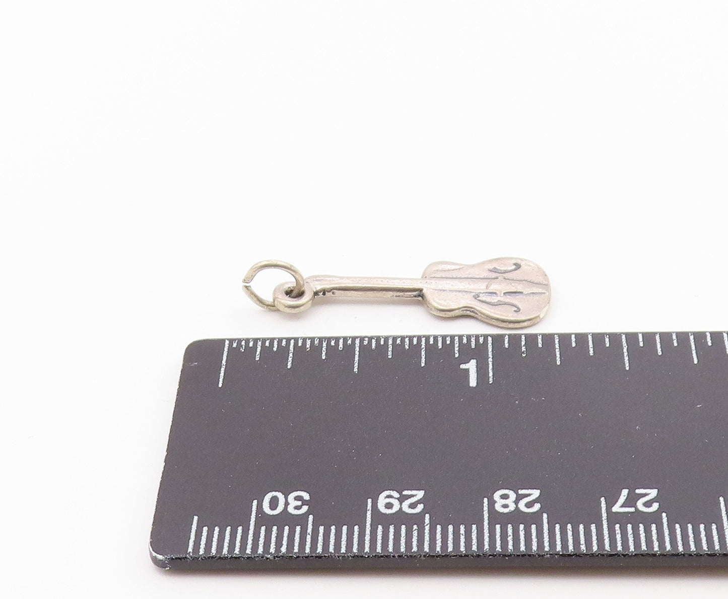 925 Sterling Silver  Vintage Shiny Petite Violin Music Motif Pendant  PT19021