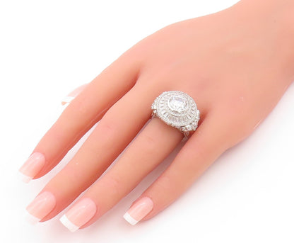 925 Sterling Silver Vintage Ring MICHAEL VALITUTTI Multi Cut CZ  Sz 6.5  RG32971