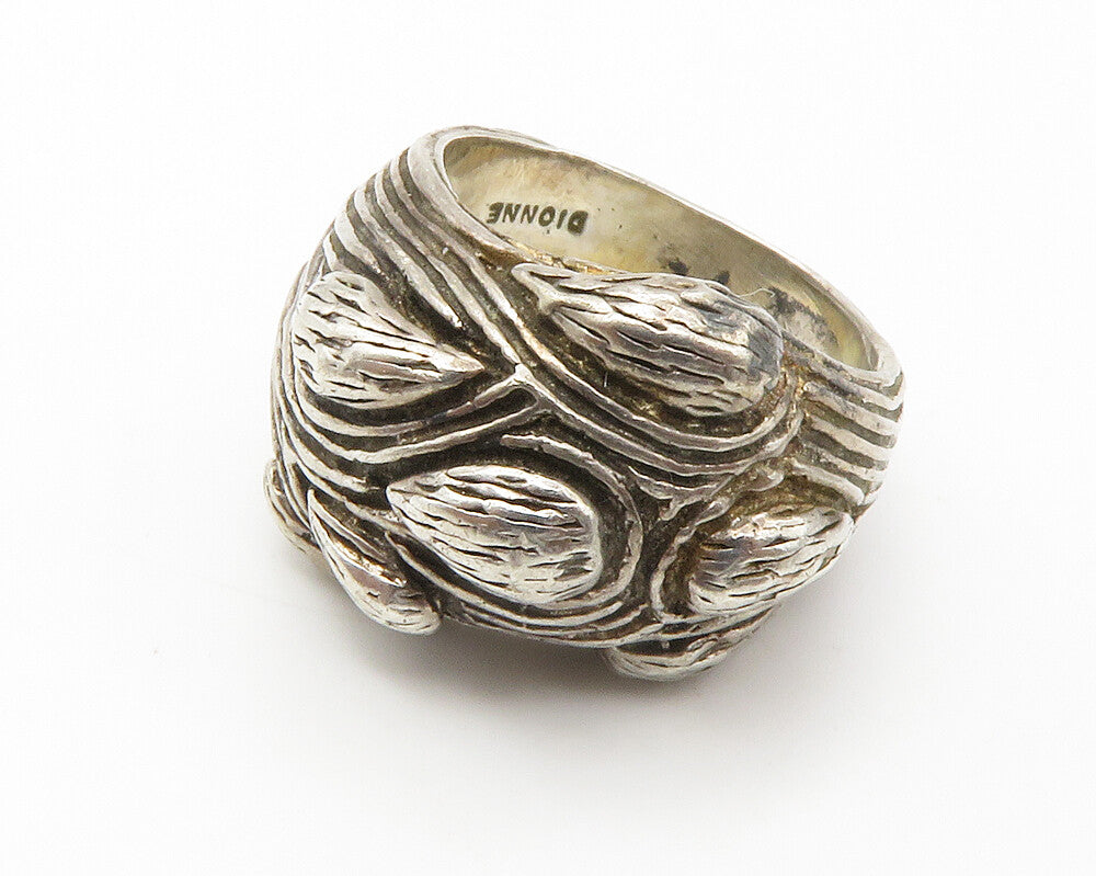 DIONNE 925 Sterling Silver  Vintage Sculpted Dome Band Ring Sz 5.5  RG14621
