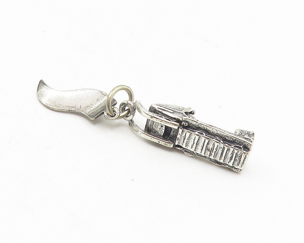 925 Sterling Silver  Vintage Petite Winter Snow Sled New York Pendant  PT8912