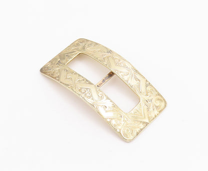 925 Sterling Silver Vintage Cloth Pin 1913 Antique Gold Plated Carved  TR3761