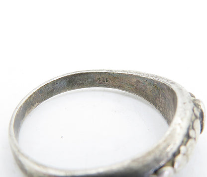 925 Sterling Silver  Vintage Thin Circle Pattern Band Ring Sz 6.5  RG3724