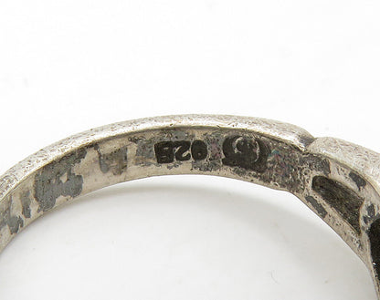 925 Sterling Silver  Vintage Celtic Knot Dark Tone Band Ring Sz 5.5  RG16150