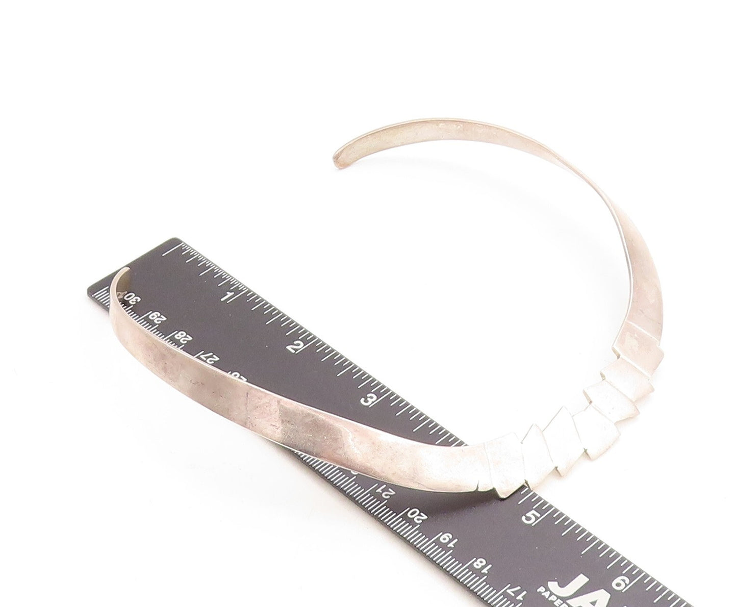 MEXICO 925 Sterling Silver  Vintage Smooth Shiny Collar Necklace  NE1900