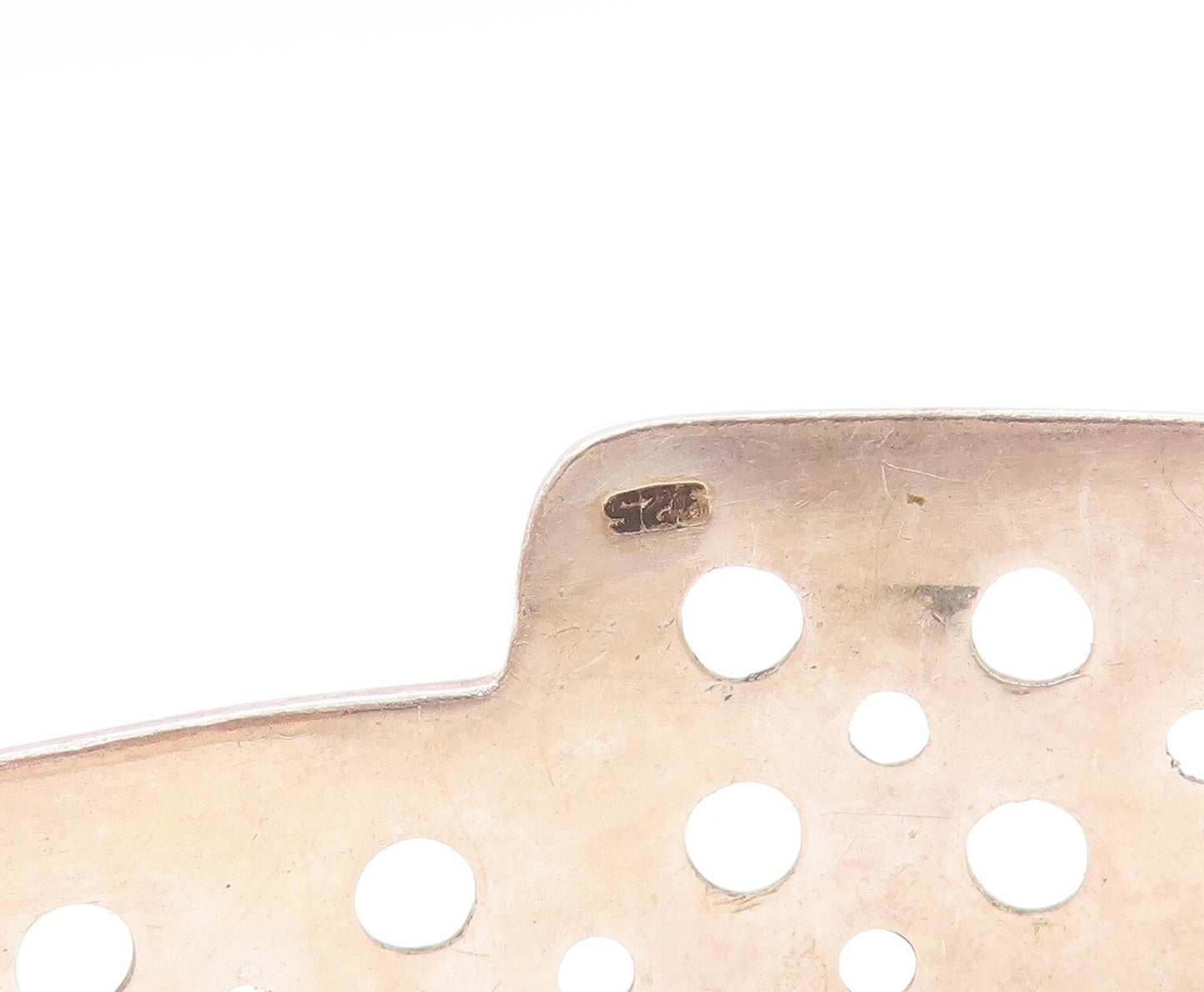 925 Sterling Silver Vintage Bracelet GEOART Designer Polka dot Cut Cuff BT10951