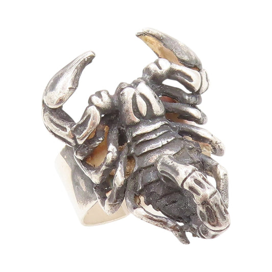 925 Sterling Silver Vintage Ring Antique Large Scorpion  Sz 12.5  RG32898