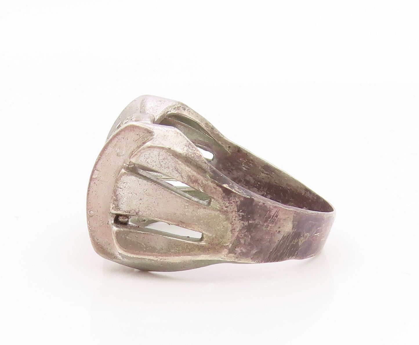 925 Sterling Silver Vintage Ring White Topaz Bow Tie Motif Band  Sz 8  RG35567