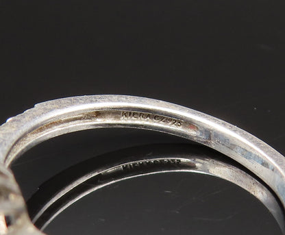 925 Sterling Silver  Vintage Fancy Blue & White Topaz Halo Ring Sz 8  RG25605