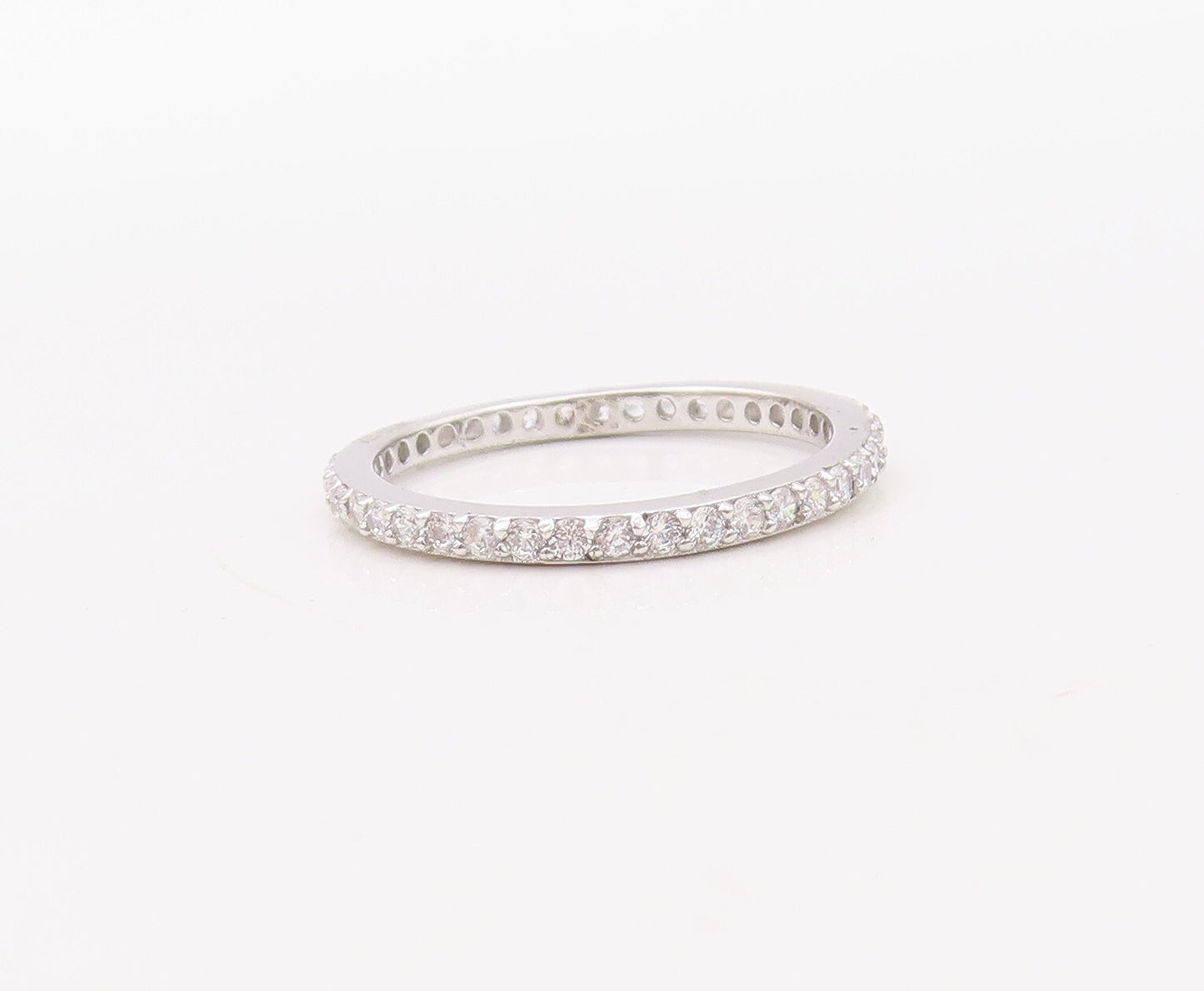 925 Sterling Silver Vintage Ring Minimalist CZ Inlay Band  Sz 7  RG30779