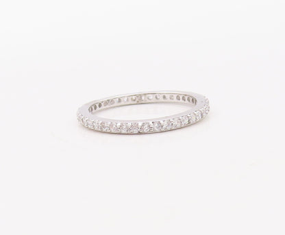 925 Sterling Silver Vintage Ring Minimalist CZ Inlay Band  Sz 7  RG30779