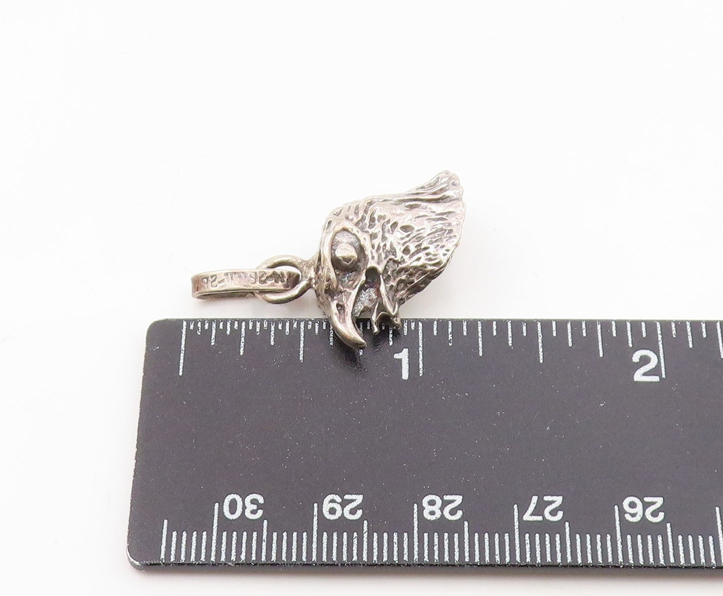 925 Sterling Silver  Vintage Shiny Hollow Eagle's Head Motif Pendant  PT16795
