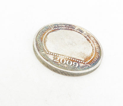 925 Sterling Silver Holiday Season Santa Troy Ounce Medallion Coin TR1434