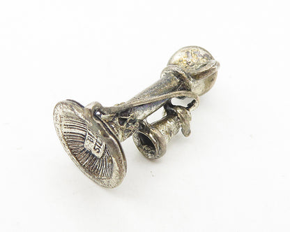 BEAU 925 Sterling Silver  Vintage Old Fashioned Telephone Pendant  PT9433