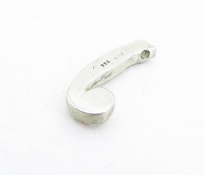 925 Sterling Silver  Vintage Two Tone Detail J Initial Slide Pendant  PT3654