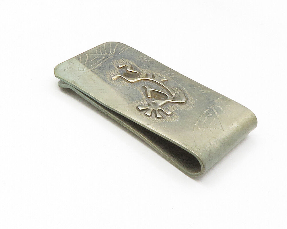 NAVAJO 925 Sterling Silver  Vintage Kokopelli Dancer Money Clip  TR2070