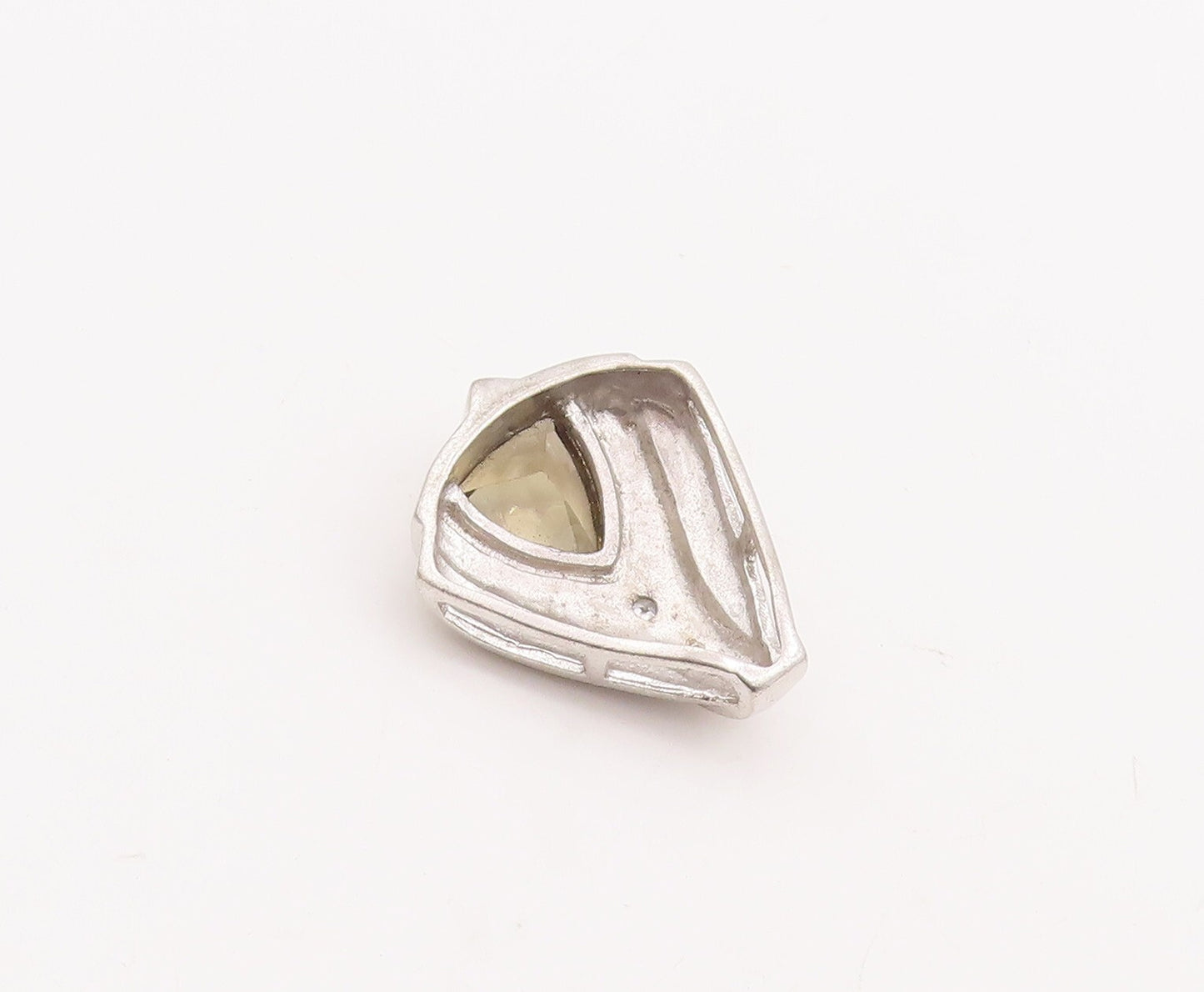 925 Sterling Silver Vintage Pendant Carved Shirt With Citrine & CZ  PT23389