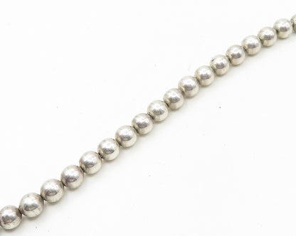 MEXICO 925 Silver  Vintage Heavy Minimalist Beaded Chain Necklace  NE2922