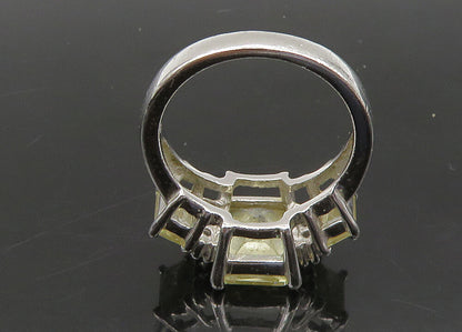 925 Sterling Silver  Vintage Graduated Cubic Zirconia Band Ring Sz 7  RG23075