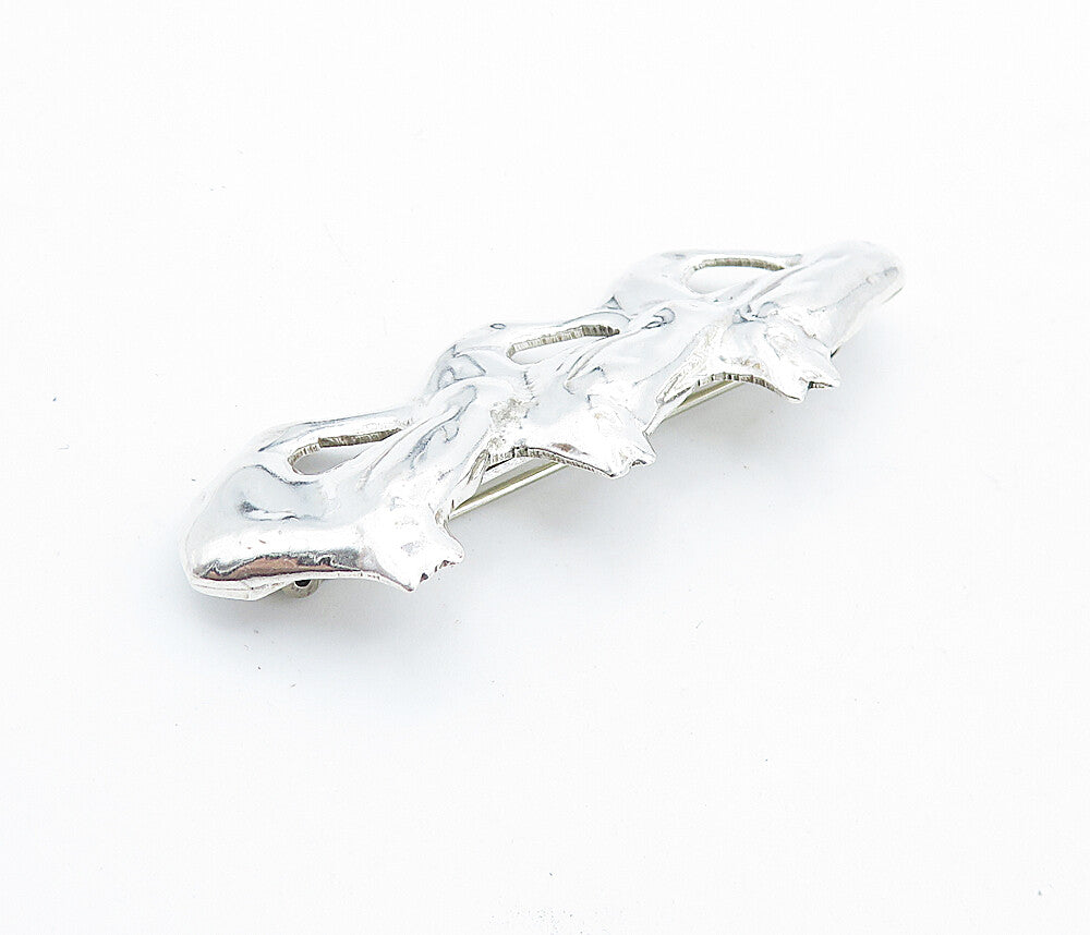 MEXICO 925 Sterling Silver  Vintage Triple Horse's Head Brooch Pin  BP2727
