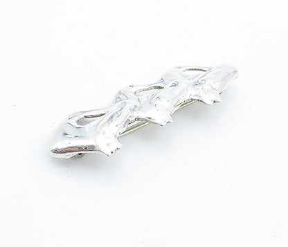 MEXICO 925 Sterling Silver  Vintage Triple Horse's Head Brooch Pin  BP2727