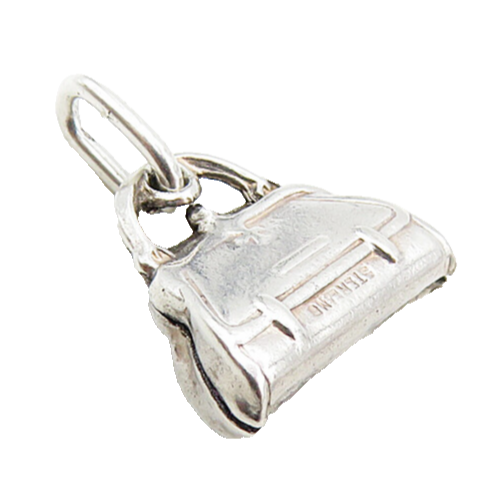 925 Sterling Silver  Vintage Petite Shiny Purse Handbag Motif Pendant  PT6895
