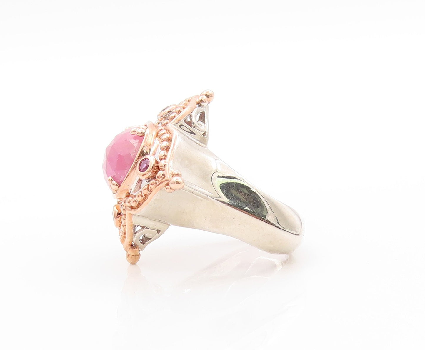 925 Sterling Silver Vintage Ring MICHAEL VALITUTTI Gemstone & CZ  Sz 8  RG32878