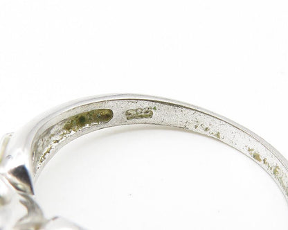 925 Sterling Silver  Cubic Zirconia Solitaire With Accents Ring Sz 8  RG10340