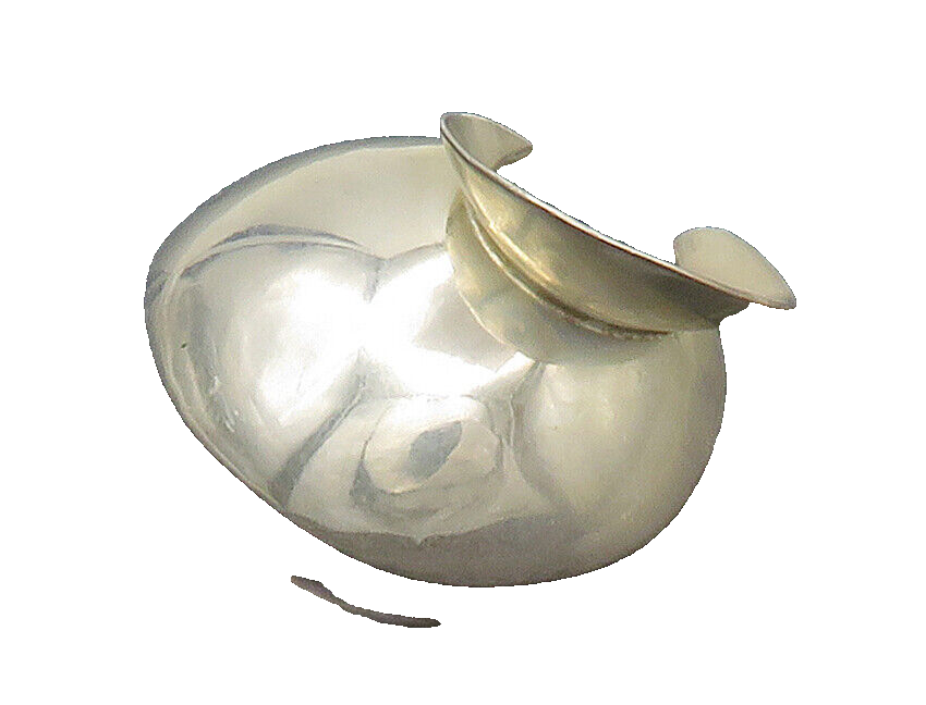 MEXICO 925 Sterling Silver  Vintage Shiny Smooth Modernist Brooch Pin  BP5463