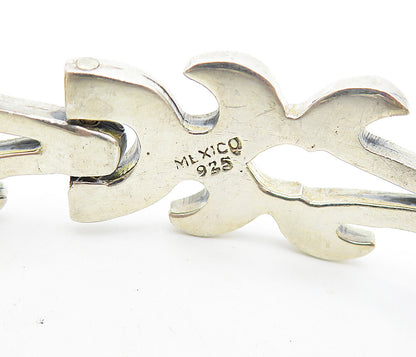 MEXICO 925 Sterling Silver  Vintage Oxidized Detail Chain Bracelet  BT1896