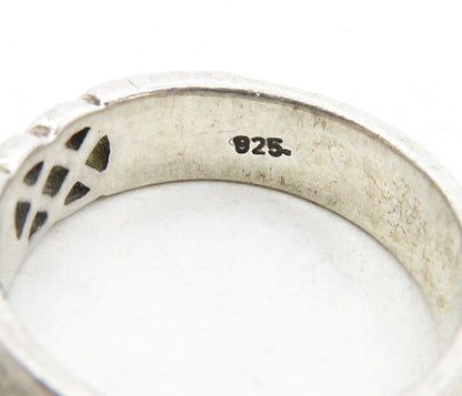 925 Sterling Silver  Vintage Open Pretzel Knot Detail Band Ring Sz 7.5  RG8663