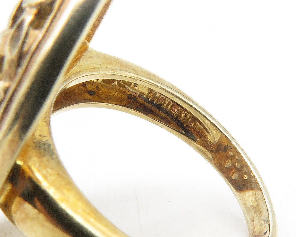 925 Sterling Silver  Vintage Basket Weave Design Oval Band Ring Sz 7  RG11946