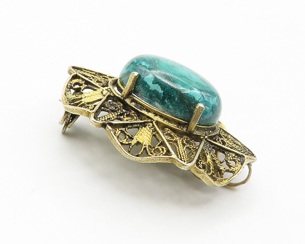 ISRAEL 925 Sterling Silver  Vintage Eilat Filigree Star Brooch Pin  BP5460