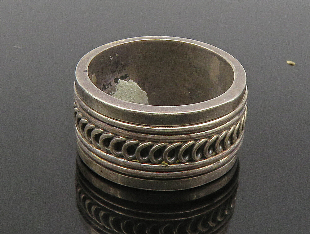GEOART 925 Sterling Silver  Vintage Wire Swirl Spinner Band Ring Sz 6  RG24395