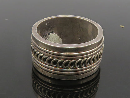 GEOART 925 Sterling Silver  Vintage Wire Swirl Spinner Band Ring Sz 6  RG24395