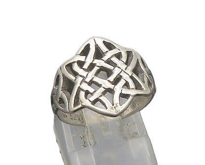 PETER STONE 925 Silver   Vintage Shiny Celtic Knot Band Ring Sz 6  RG23181