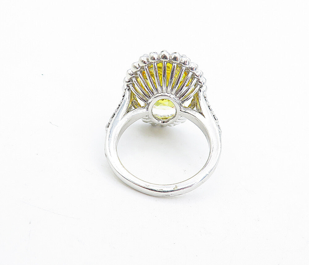 925 Sterling Silver  Victorian Cubic Zirconia Cocktail Ring Sz 6.5  RG5694