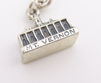 925 Sterling Silver Vintage Pendant Mount Vernon & Jefferson Memorial  PT26622