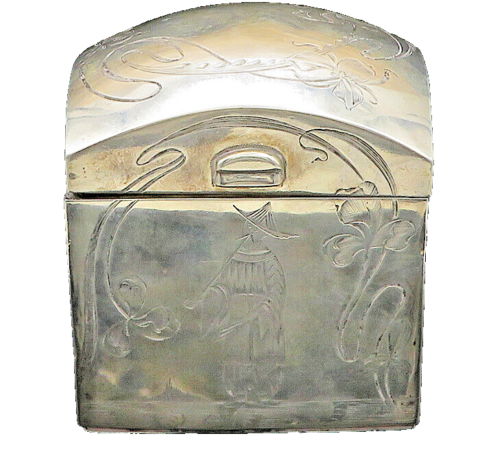 RUSSIA Solid Silver Vintage Antique Large Trinket Heavy Jewelry Box   TR2895