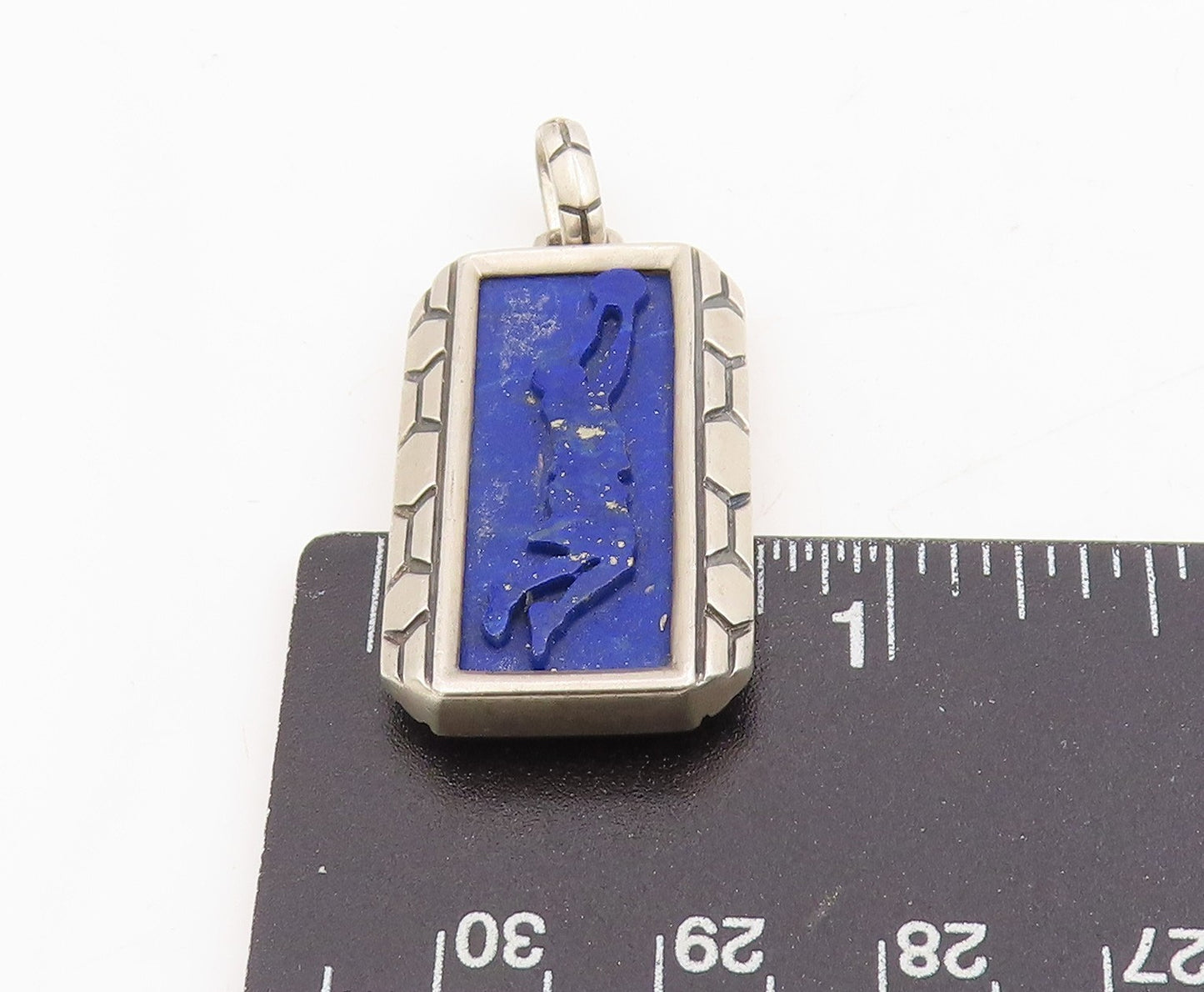 925 Sterling Silver Vintage Pendant Carved Basket Ball Player Charm  PT25314