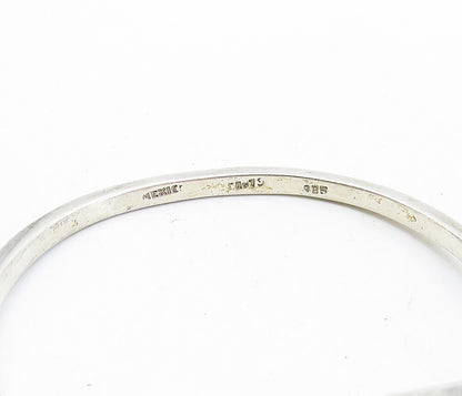 MEXICO 925 Sterling Silver  Vintage Black Onyx Hook Bangle Bracelet  BT2754