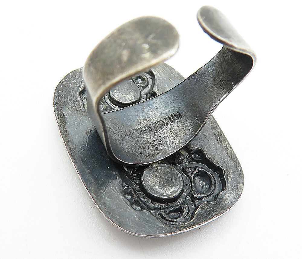 MIW GERMANY 925 Silver  Vintage Oxidized Modernist Band Ring Sz 6  RG4324