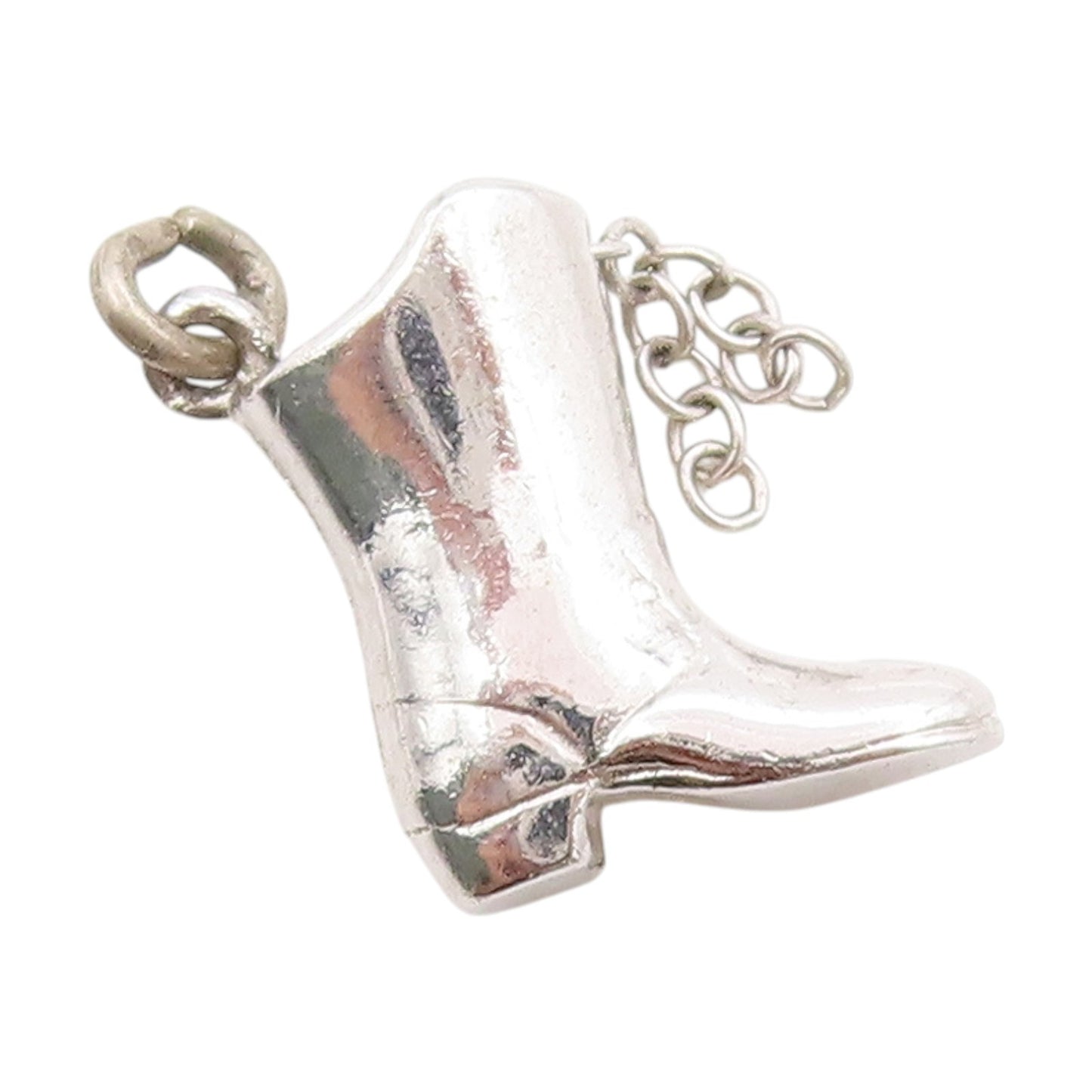 925 Sterling Silver Vintage Pendant High Knee Western Cowboy Boot Charm  PT25010